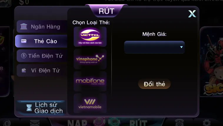 Quy trình chuẩn rút tiền 789Club bằng thẻ cào an toàn bảo mật tiện lợi.